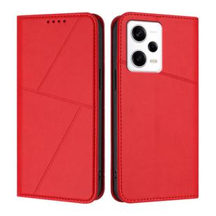 For Redmi Note 12 Pro 5G Global Strong Magnetic Frosted Flip Leather Phone Case(Red)