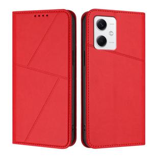 For Xiaomi Poco X5 / Redmi Note 12 5G Global Strong Magnetic Frosted Flip Leather Phone Case(Red)
