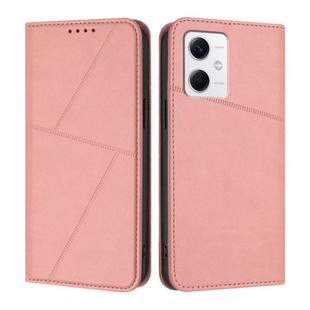 For Xiaomi Poco X5 / Redmi Note 12 5G Global Strong Magnetic Frosted Flip Leather Phone Case(Pink)