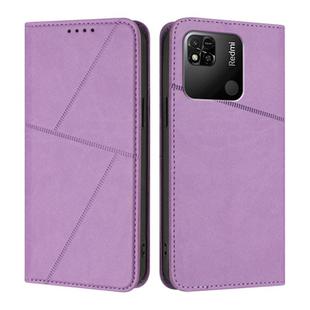 For Redmi 10A Strong Magnetic Frosted Flip Leather Phone Case(Light Purple)
