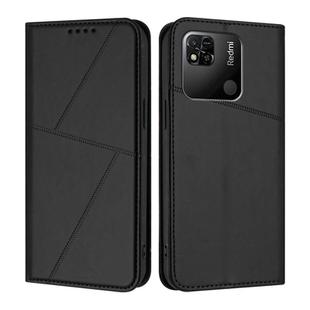For Redmi 10A Strong Magnetic Frosted Flip Leather Phone Case(Black)