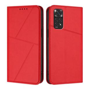 For Redmi Note 11 / 11S 4G Global Strong Magnetic Frosted Flip Leather Phone Case(Red)