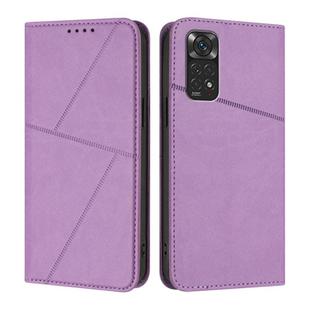 For Redmi Note 11 / 11S 4G Global Strong Magnetic Frosted Flip Leather Phone Case(Light Purple)