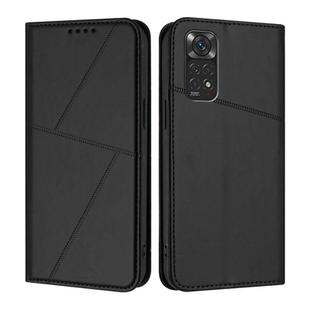 For Redmi Note 11 / 11S 4G Global Strong Magnetic Frosted Flip Leather Phone Case(Black)