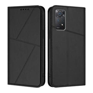 For Redmi Note 11 Pro 4G Global Strong Magnetic Frosted Flip Leather Phone Case(Black)