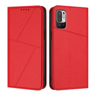 For Redmi 10 Strong Magnetic Frosted Flip Leather Phone Case(Red)