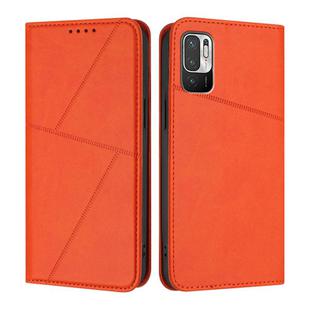 For Redmi 10 Strong Magnetic Frosted Flip Leather Phone Case(Orange)