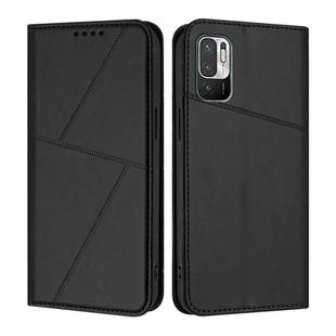 For Redmi 10 Strong Magnetic Frosted Flip Leather Phone Case(Black)