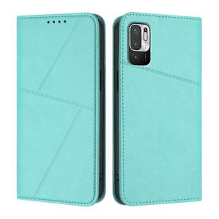 For Redmi 10 Strong Magnetic Frosted Flip Leather Phone Case(Light Blue)