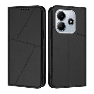 For Redmi Note 14 5G Strong Magnetic Frosted Flip Leather Phone Case(Black)