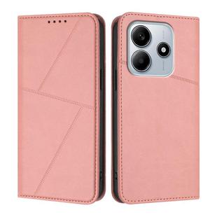 For Redmi Note 14 5G Strong Magnetic Frosted Flip Leather Phone Case(Pink)
