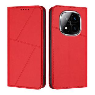 For Redmi Note 14 Pro+ Strong Magnetic Frosted Flip Leather Phone Case(Red)