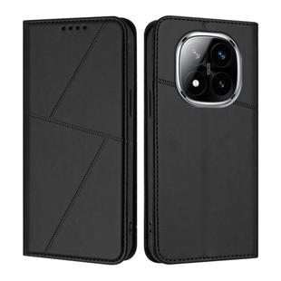 For Redmi Note 14 Pro+ Strong Magnetic Frosted Flip Leather Phone Case(Black)