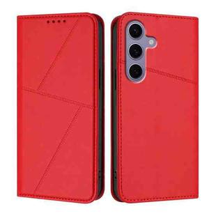 For Samsung Galaxy S25 5G / S24 5G Strong Magnetic Frosted Flip Leather Phone Case(Red)