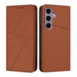 For Samsung Galaxy S25 5G / S24 5G Strong Magnetic Frosted Flip Leather Phone Case(Coffee Color)