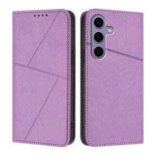 For Samsung Galaxy S25 5G / S24 5G Strong Magnetic Frosted Flip Leather Phone Case(Light Purple)