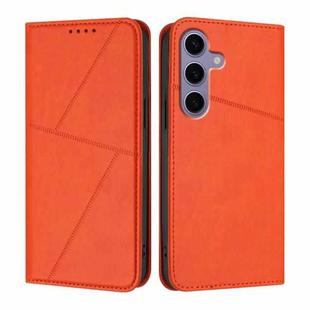For Samsung Galaxy S25 5G / S24 5G Strong Magnetic Frosted Flip Leather Phone Case(Orange)