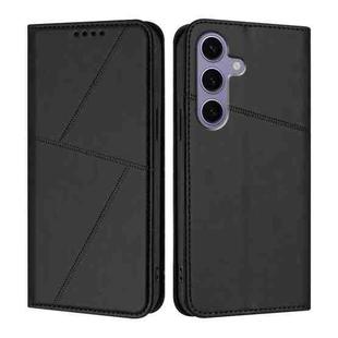 For Samsung Galaxy S25 5G / S24 5G Strong Magnetic Frosted Flip Leather Phone Case(Black)