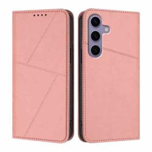 For Samsung Galaxy S25 5G / S24 5G Strong Magnetic Frosted Flip Leather Phone Case(Pink)