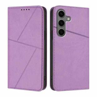For Samsung Galaxy S25+ 5G / S24+ 5G Strong Magnetic Frosted Flip Leather Phone Case(Light Purple)