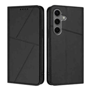 For Samsung Galaxy S25+ 5G / S24+ 5G Strong Magnetic Frosted Flip Leather Phone Case(Black)