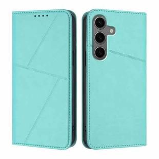 For Samsung Galaxy S25+ 5G / S24+ 5G Strong Magnetic Frosted Flip Leather Phone Case(Light Blue)