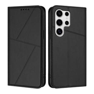 For Samsung Galaxy S25 Ultra 5G Strong Magnetic Frosted Flip Leather Phone Case(Black)