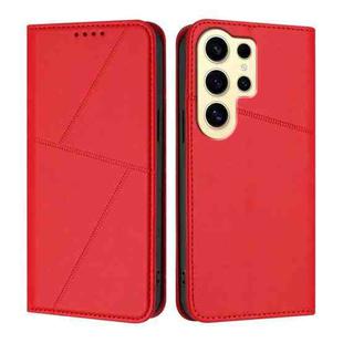 For Samsung Galaxy S24 Ultra 5G Strong Magnetic Frosted Flip Leather Phone Case(Red)