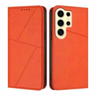 For Samsung Galaxy S24 Ultra 5G Strong Magnetic Frosted Flip Leather Phone Case(Orange)