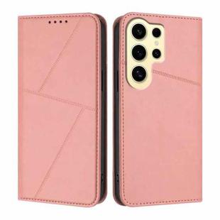 For Samsung Galaxy S24 Ultra 5G Strong Magnetic Frosted Flip Leather Phone Case(Pink)