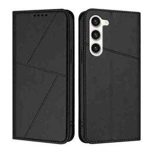For Samsung Galaxy S23+ 5G Strong Magnetic Frosted Flip Leather Phone Case(Black)