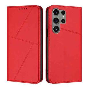 For Samsung Galaxy S23 Ultra 5G Strong Magnetic Frosted Flip Leather Phone Case(Red)