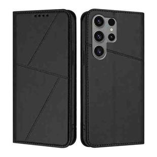 For Samsung Galaxy S23 Ultra 5G Strong Magnetic Frosted Flip Leather Phone Case(Black)