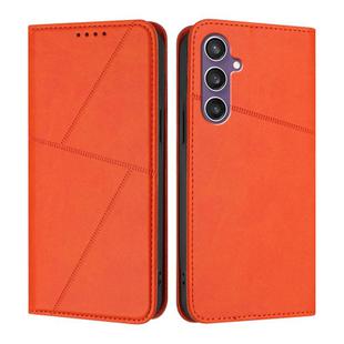 For Samsung Galaxy S23 FE 5G Strong Magnetic Frosted Flip Leather Phone Case(Orange)