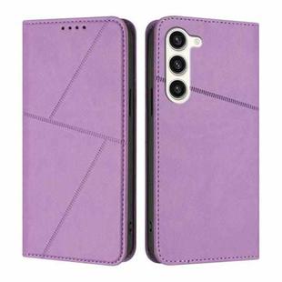For Samsung Galaxy S23 5G Strong Magnetic Frosted Flip Leather Phone Case(Light Purple)