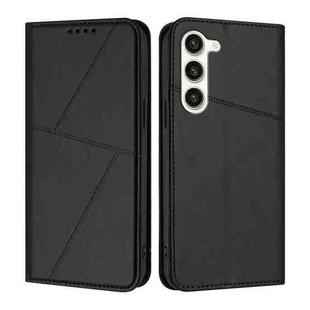 For Samsung Galaxy S23 5G Strong Magnetic Frosted Flip Leather Phone Case(Black)