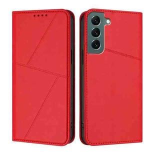 For Samsung Galaxy S22+ 5G Strong Magnetic Frosted Flip Leather Phone Case(Red)
