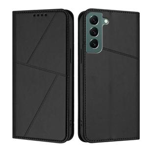 For Samsung Galaxy S22+ 5G Strong Magnetic Frosted Flip Leather Phone Case(Black)