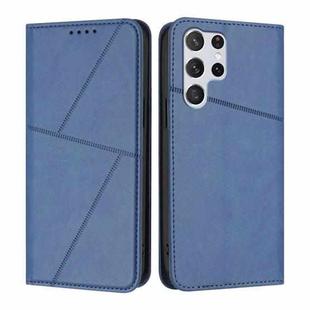 For Samsung Galaxy S22 Ultra 5G Strong Magnetic Frosted Flip Leather Phone Case(Royal Blue)