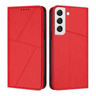 For Samsung Galaxy S22 5G Strong Magnetic Frosted Flip Leather Phone Case(Red)