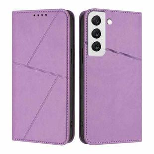 For Samsung Galaxy S22 5G Strong Magnetic Frosted Flip Leather Phone Case(Light Purple)