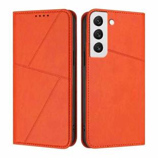 For Samsung Galaxy S22 5G Strong Magnetic Frosted Flip Leather Phone Case(Orange)