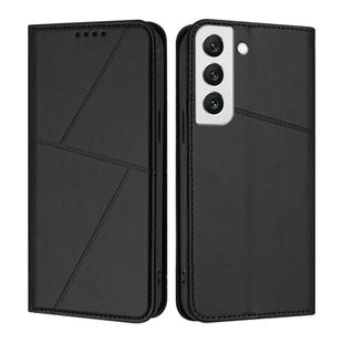 For Samsung Galaxy S22 5G Strong Magnetic Frosted Flip Leather Phone Case(Black)