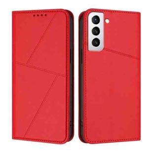 For Samsung Galaxy S21+ 5G Strong Magnetic Frosted Flip Leather Phone Case(Red)