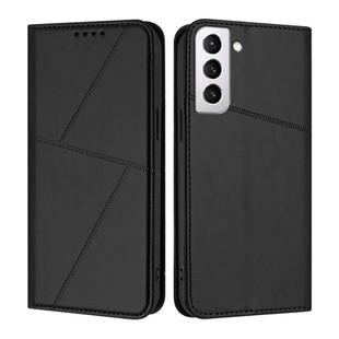 For Samsung Galaxy S21+ 5G Strong Magnetic Frosted Flip Leather Phone Case(Black)