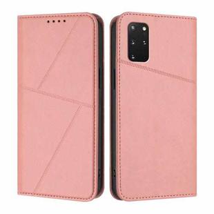 For Samsung Galaxy S20+ Strong Magnetic Frosted Flip Leather Phone Case(Pink)