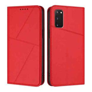 For Samsung Galaxy S20 FE Strong Magnetic Frosted Flip Leather Phone Case(Red)