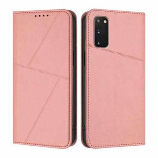 For Samsung Galaxy S20 Strong Magnetic Frosted Flip Leather Phone Case(Pink)