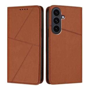For Samsung Galaxy S25 FE 5G Strong Magnetic Frosted Flip Leather Phone Case(Coffee Color)