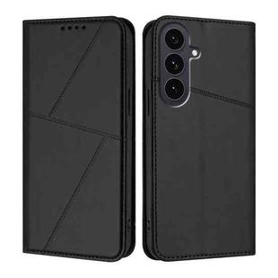 For Samsung Galaxy S25 FE 5G Strong Magnetic Frosted Flip Leather Phone Case(Black)